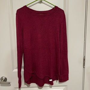 Cuddl Duds pajama top - red/burgundy, size large